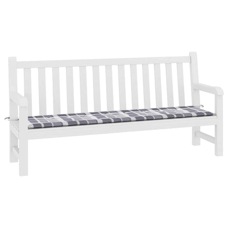 Vidaxl tuinbankkussen 200x50x4 cm oxford stof ruitpatroon grijs