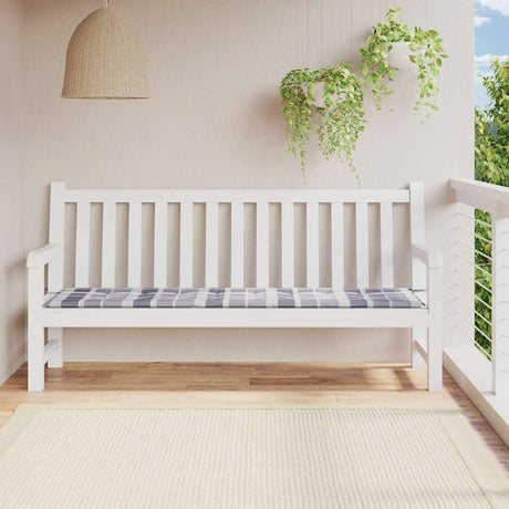 Vidaxl tuinbankkussen 200x50x4 cm oxford stof ruitpatroon grijs