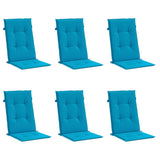 Vidaxl tuinstoelkussens 6 st hoge rug 120x50x3 cm stof blauw
