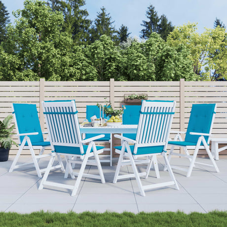 Vidaxl tuinstoelkussens 6 st hoge rug 120x50x3 cm stof blauw