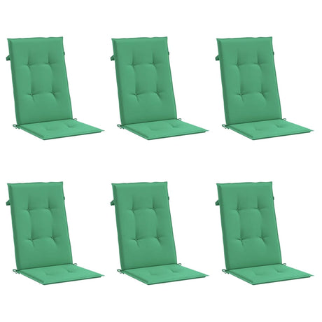 Vidaxl tuinstoelkussens 6 st hoge rug 120x50x3 cm stof groen
