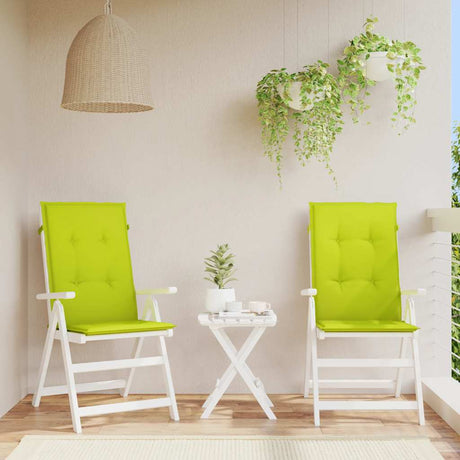 Vidaxl tuinstoelkussens 2 st hoge rug 120x50x3 cm stof heldergroen