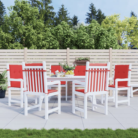 Vidaxl tuinstoelkussens 6 st 100x50x3 cm oxford stof rood