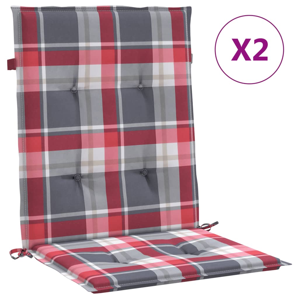 Vidaxl tuinstoelkussens 2 st 100x50x3 cm oxford stof ruitpatroon rood