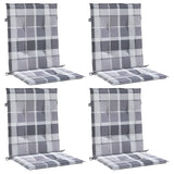 Vidaxl tuinstoelkussens 4 st 100x50x3 cm oxford stof ruitpatroon grijs