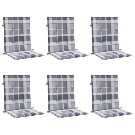 Vidaxl tuinstoelkussens 6 st 100x50x3 cm oxford stof ruitpatroon grijs