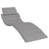 Vidaxl ligbedkussen 186x58x4 cm oxford stof grijs