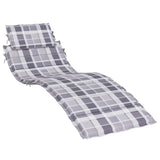 Vidaxl ligbedkussen 186x58x4 cm oxford stof ruitpatroon grijs