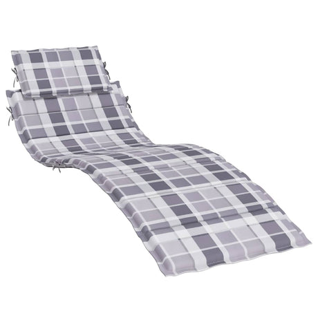 Vidaxl ligbedkussen 186x58x4 cm oxford stof ruitpatroon grijs