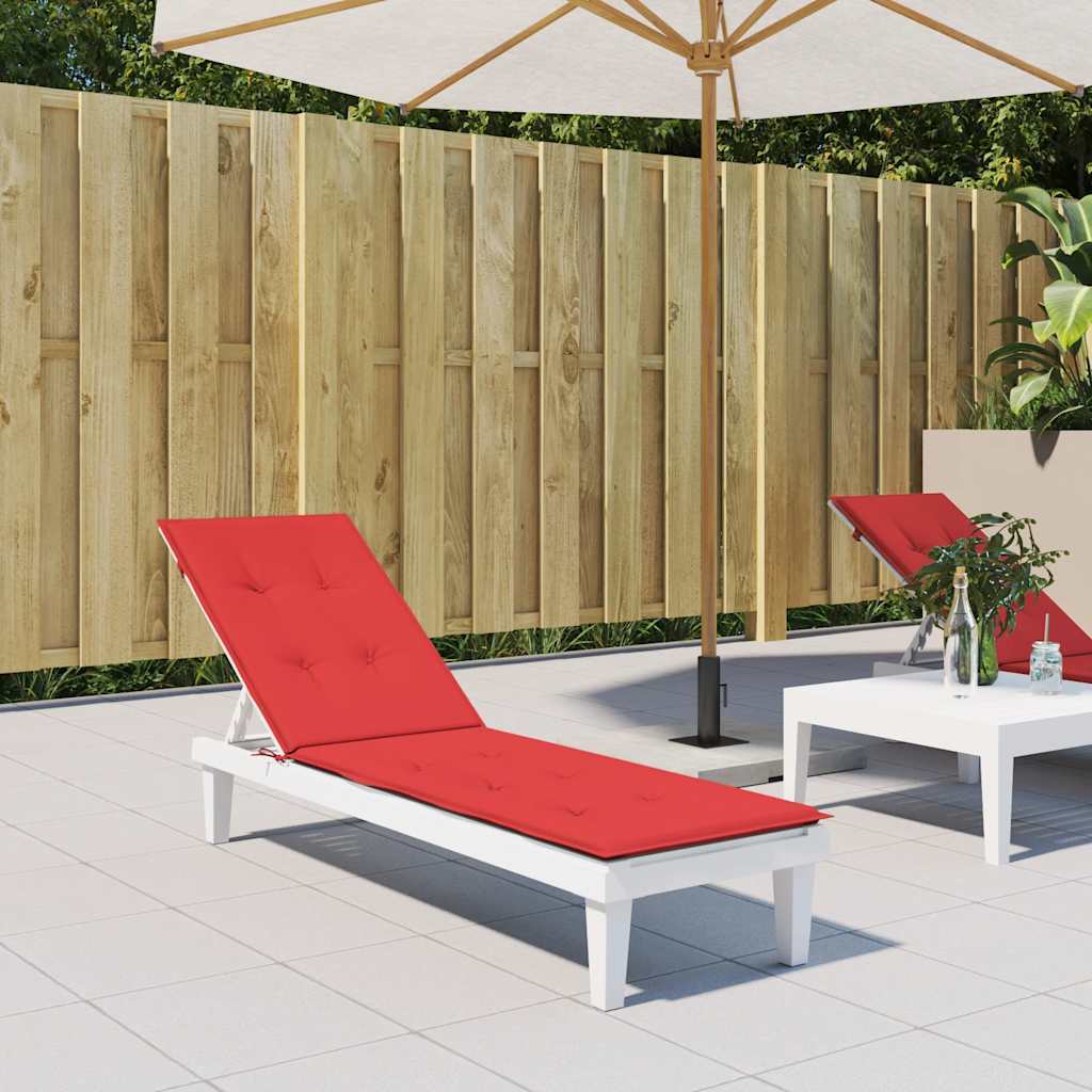 Vidaxl terrasstoelkussen (75+105)x50x4 cm rood