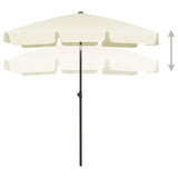 Vidaxl strandparasol 180x120 cm zandgeel