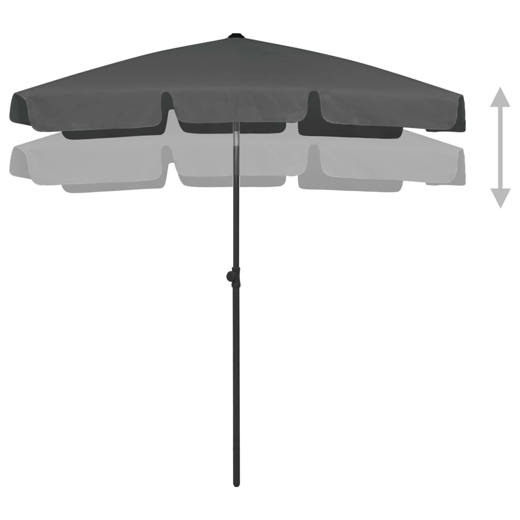 Vidaxl strandparasol 180x120 cm antracietkleurig