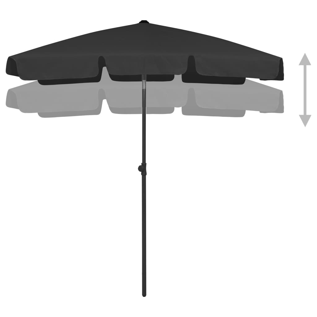 VidaXL Strandparasol 180x120 cm zwart