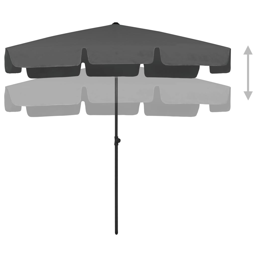 Vidaxl strandparasol 200x125 cm antracietkleurig