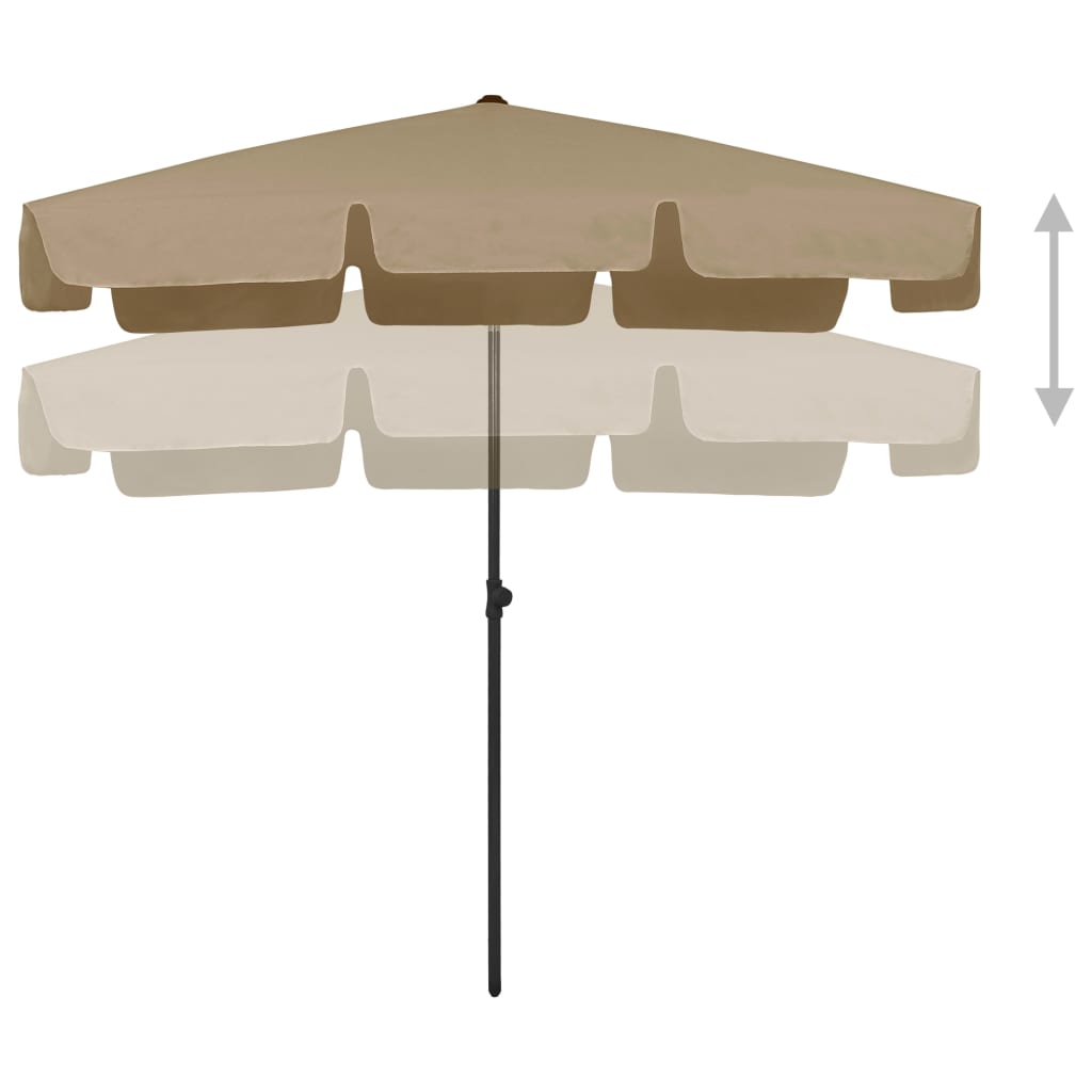 Vidaxl strandparasol 200x125 cm taupe