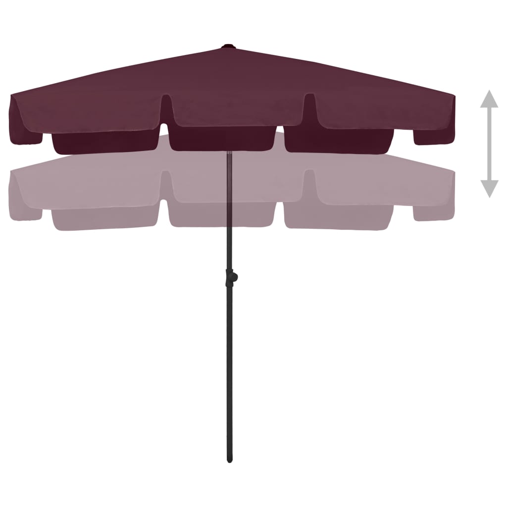 Vidaxl strandparasol 200x125 cm bordeauxrood