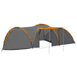 Vidaxl iglotent 8-persoons 650x240x190 cm grijs en oranje