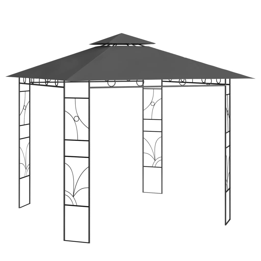 Vidaxl prieel 160 g m² 3x3x2,7 m antracietkleurig