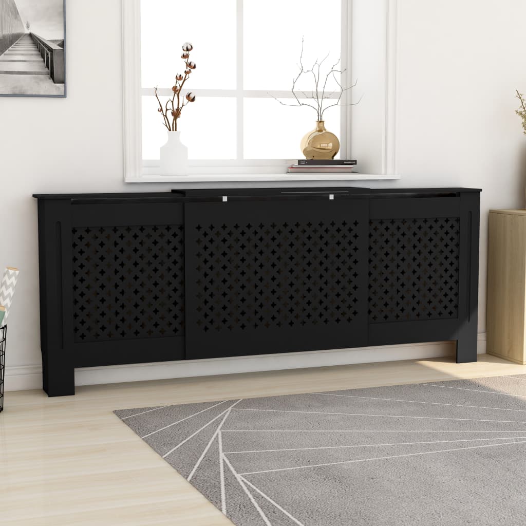 Vidaxl radiatorombouw 205 cm mdf zwart