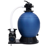 VidaXL Zandfilter met 7 instellingen en 1000 W pomp blauw en zwart