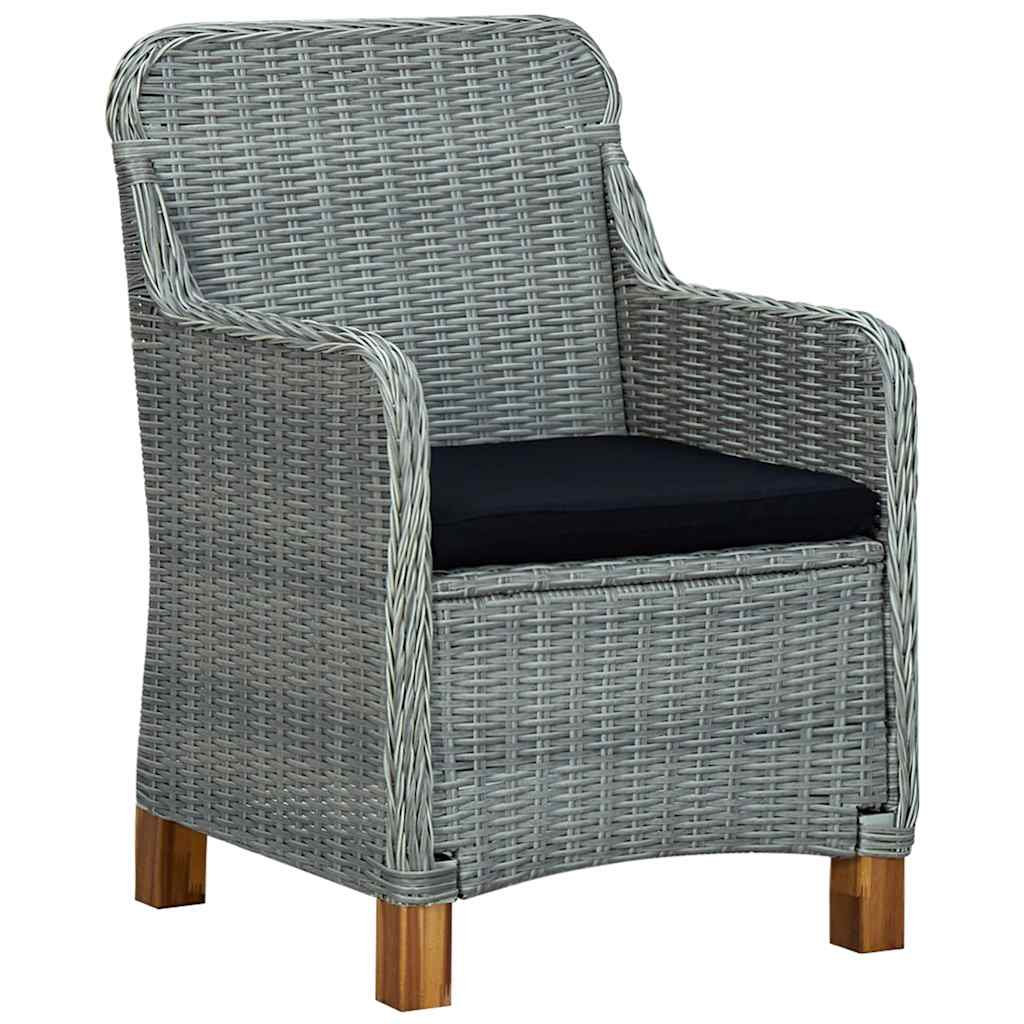 Vidaxl tuinstoelen 2 st met kussens poly rattan lichtgrijs
