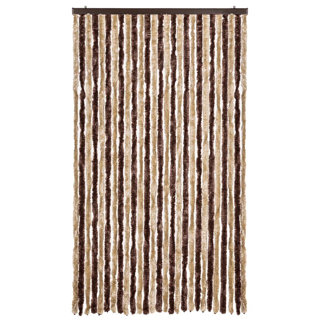 Vidaxl vliegengordijn 118x220 cm chenille beige en lichtbruin