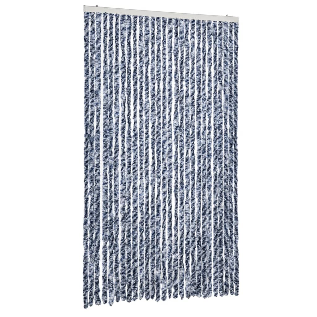 Vidaxl vliegengordijn 118x220 cm chenille blauw en wit