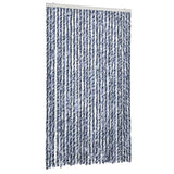 Vidaxl vliegengordijn 118x220 cm chenille blauw en wit