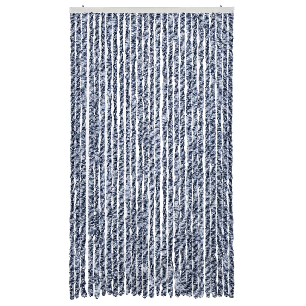 Vidaxl vliegengordijn 118x220 cm chenille blauw en wit