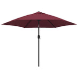 VidaXL Parasol met metalen paal 300 cm bordeauxrood