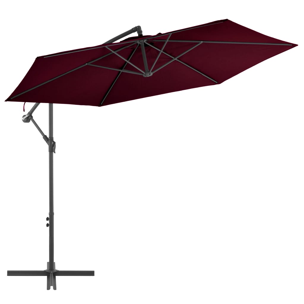 VidaXL Zweefparasol met aluminium paal 300 cm bordeauxrood