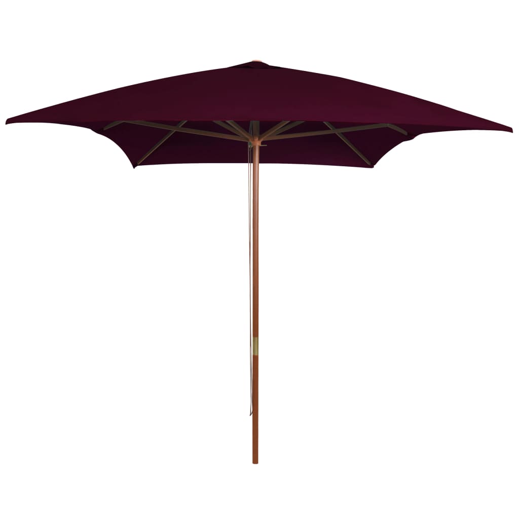 Vidaxl parasol met houten paal 200x300 cm bordeauxrood