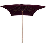 Vidaxl parasol met houten paal 200x300 cm bordeauxrood