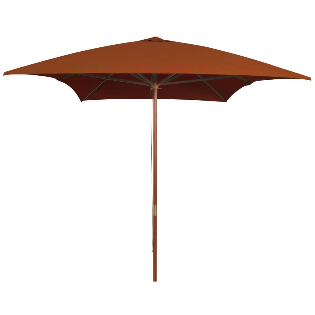 Vidaxl parasol met houten paal 200x300 cm terracottakleurig