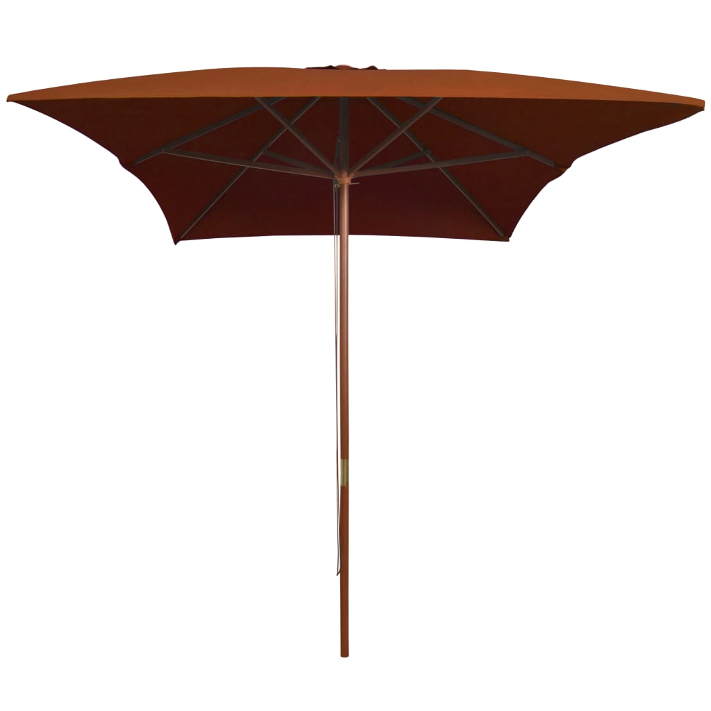 Vidaxl parasol met houten paal 200x300 cm terracottakleurig