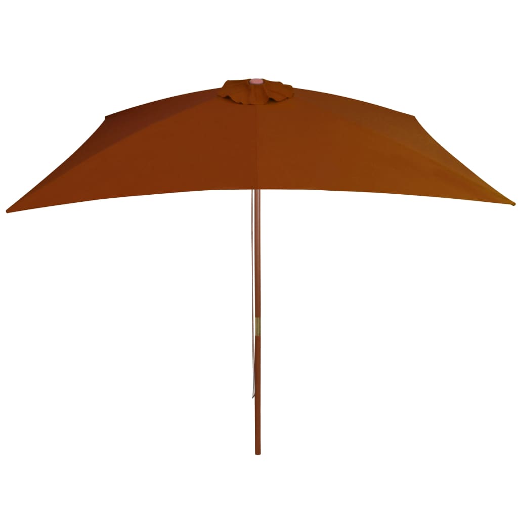 Vidaxl parasol met houten paal 200x300 cm terracottakleurig