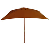 Vidaxl parasol met houten paal 200x300 cm terracottakleurig