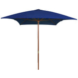 Vidaxl parasol met houten paal 200x300 cm blauw