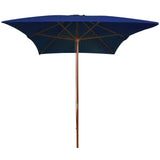 Vidaxl parasol met houten paal 200x300 cm blauw