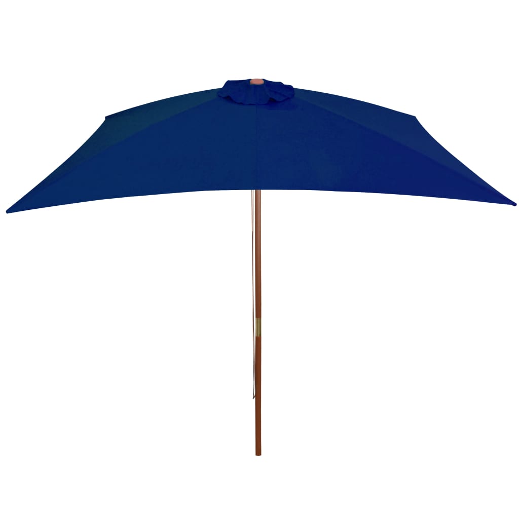 Vidaxl parasol met houten paal 200x300 cm blauw