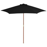 Vidaxl parasol met houten paal 270 cm zwart