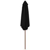 Vidaxl parasol met houten paal 270 cm zwart