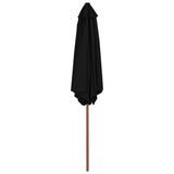 Vidaxl parasol met houten paal 270 cm zwart