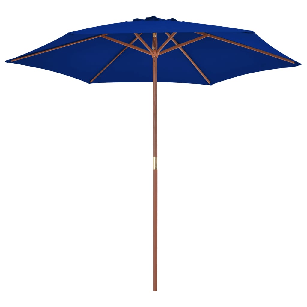 Vidaxl parasol met houten paal 270 cm blauw