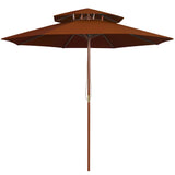 Vidaxl parasol dubbeldekker met houten paal 270 cm terracottakleurig