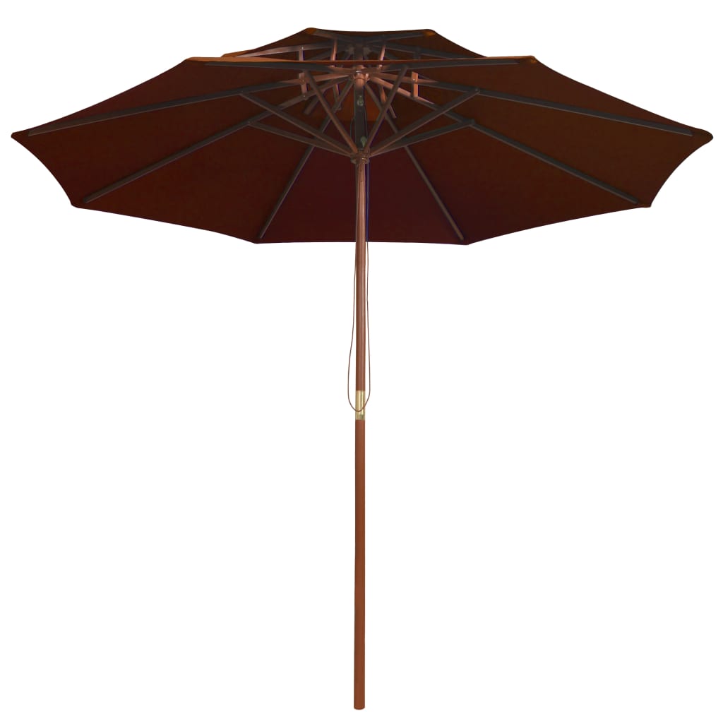 Vidaxl parasol dubbeldekker met houten paal 270 cm terracottakleurig