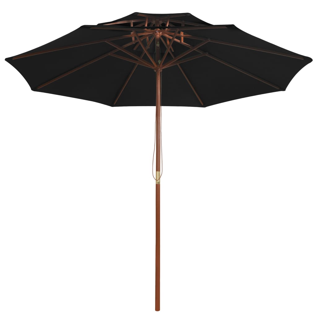 Vidaxl parasol dubbeldekker met houten paal 270 cm zwart