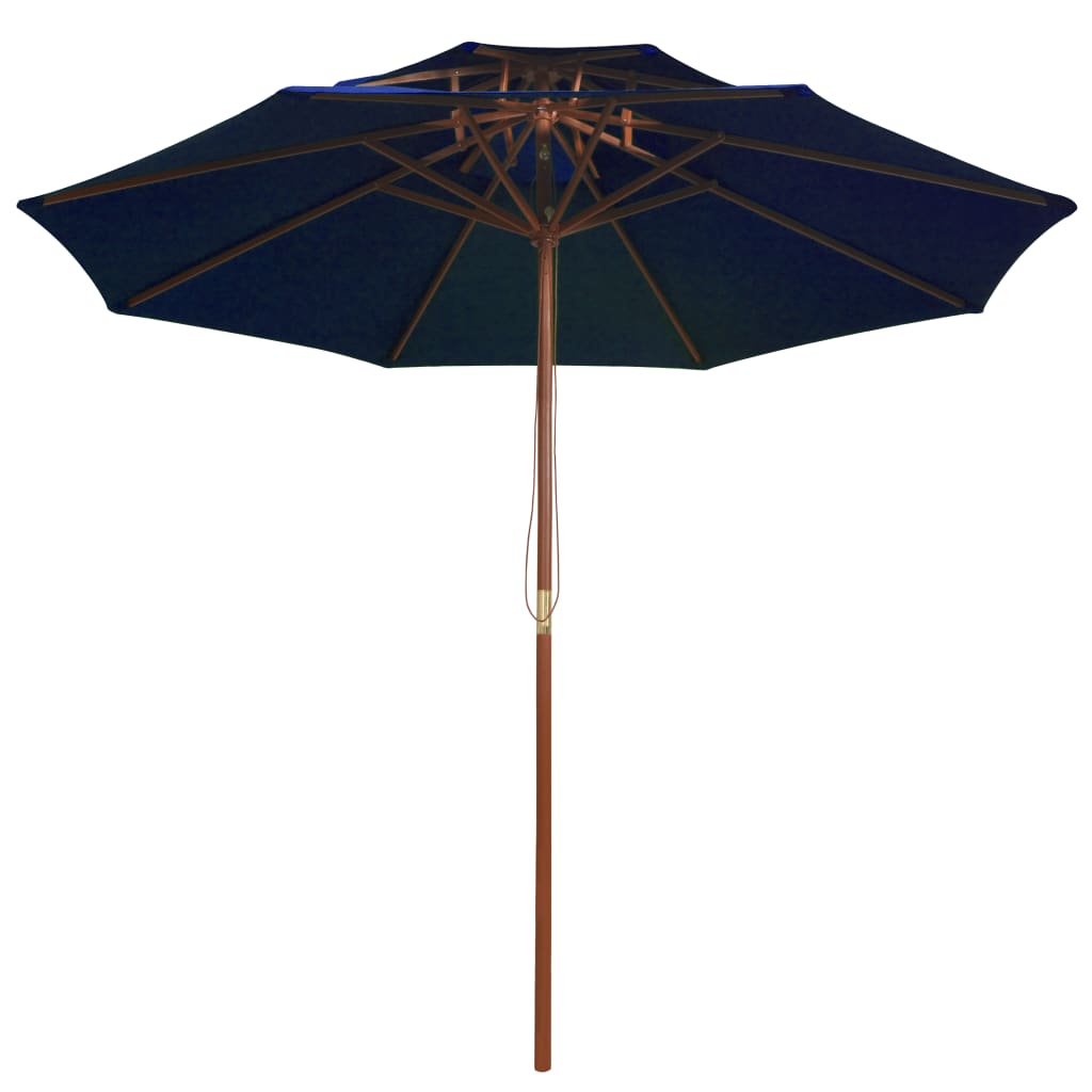 Vidaxl parasol dubbeldekker met houten paal 270 cm blauw