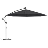 Vidaxl zweefparasol met led-verlichting 350 cm zwart