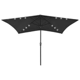 Vidaxl parasol met led's en stalen paal 2x3 m groen